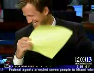 News Anchor Can't Keep A "Straight" Face