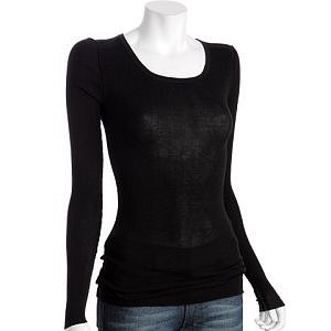 Bluefly - Inhabit black lightweight cotton crewneck sweater