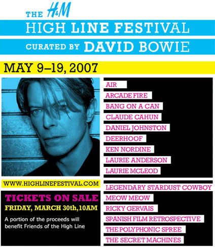 High Line Music Festival: Designed by David Bowie