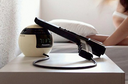 Totally Geeky or Geek Chic? Gun Controlled Alarm Clock