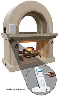 Fireplace with Built-In iPod Speakers