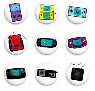 Totally Geeky or Geek Chic? Gaming Themed Buttons