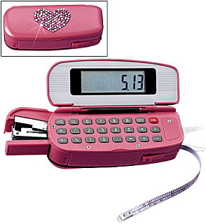 Love It or Leave It? Pink Calculator/Stapler Combo