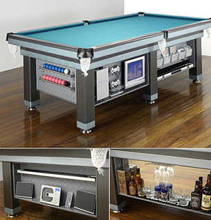 Billiards Table with Built-in TV/DVD 