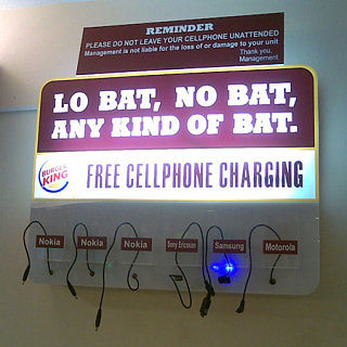 Cell Charging Station Inside Burger King In Philippines