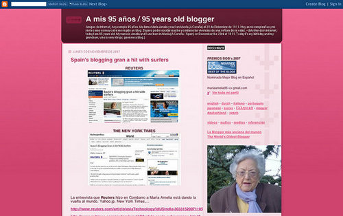 Ninety-Five Year Old Amelia Lopez Gets Her Blog on 