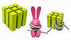 Adorable Bunny and Lime Green Cube Cord Organizers