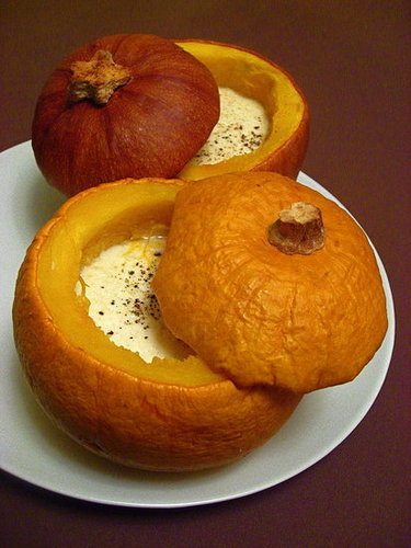 52 Weeks of Baking: Baby Pumpkins with Garlic Custard
