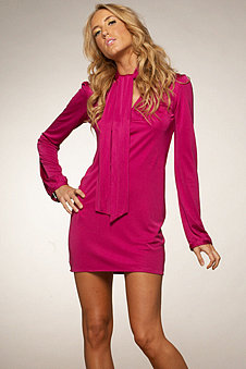 Mara Hoffman Secretary Dress in Fuchsia 