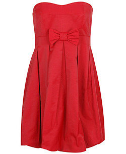 Strapless red dress