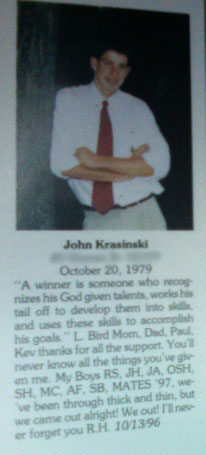 John Krasinski's High School Yearbook Senior Photo
