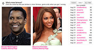 Play Celebrity Faceoff and Win a $100 Gift Card!
