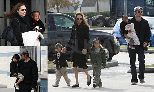 Jolie-Pitts' NoLa Waterhorse Family Movie Date, Aww!