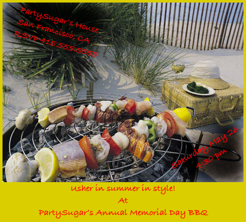 Come Party With Me: Memorial Day BBQ - Invites