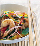 Fast & Easy Dinner: Asian Shrimp Salad with Snow Peas, Jicama and Bell Peppers