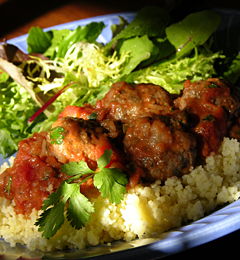 Fast & Easy Dinner: Moroccan Meatballs Over Couscous Fast & Easy Dinner: Moroccan Meatballs Over Couscous