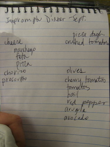 Impromptu Dinner Party Plan #1
