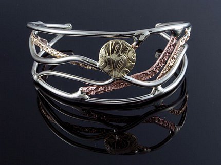 Etsy :: Solid Bronze, Copper, and Nickel Silver Mixed Media Cuff Bracelet.