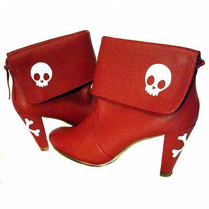 Miss Bunny Red Skull Booties. 