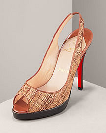 Christian Louboutin Raffia Slingback - Neiman Marcus
