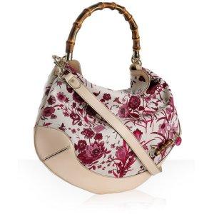 TROPICAL PRINT: Gucci fuchsia floral canvas 'Peggy' large hobo