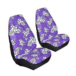 TROPICAL PRINT: Allison Hawaiian Print Bucket Seat Covers Set of 2 - Purple