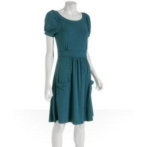 Elie Tahari teal stretch jersey 'Genna' pocket dress
