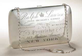 etched metal evening Handbag