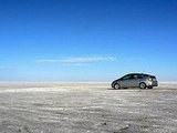 SpaceCar Spiff at the Bonneville Salt Flats in Utah, May '07 