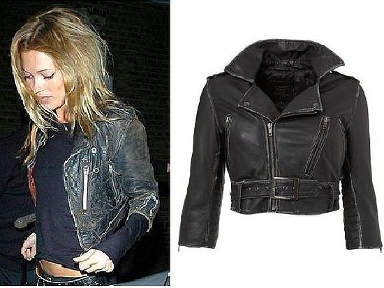 kate moss cropped leather jacket & the the topshop version