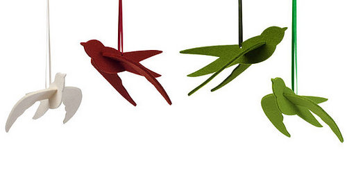 Deck the Haus:  Branch Home Felted Birds