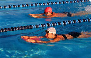 Get it up - your heart rate that is:  Swimming