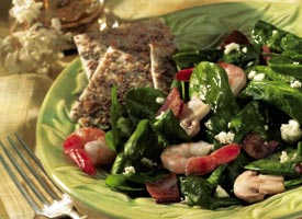 Today's Special: Spinach-Shrimp Salad with Hot Bacon Dressing Today's Special: Spinach-Shrimp Salad with Hot Bacon Dressing