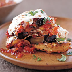 Today's Special: Grilled Chicken and Eggplant Stacks