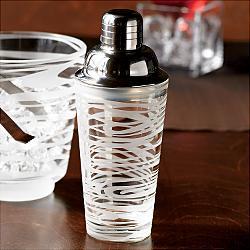 Cocktail Shaker: Etched glass cocktail shaker at RedEnvelope.com