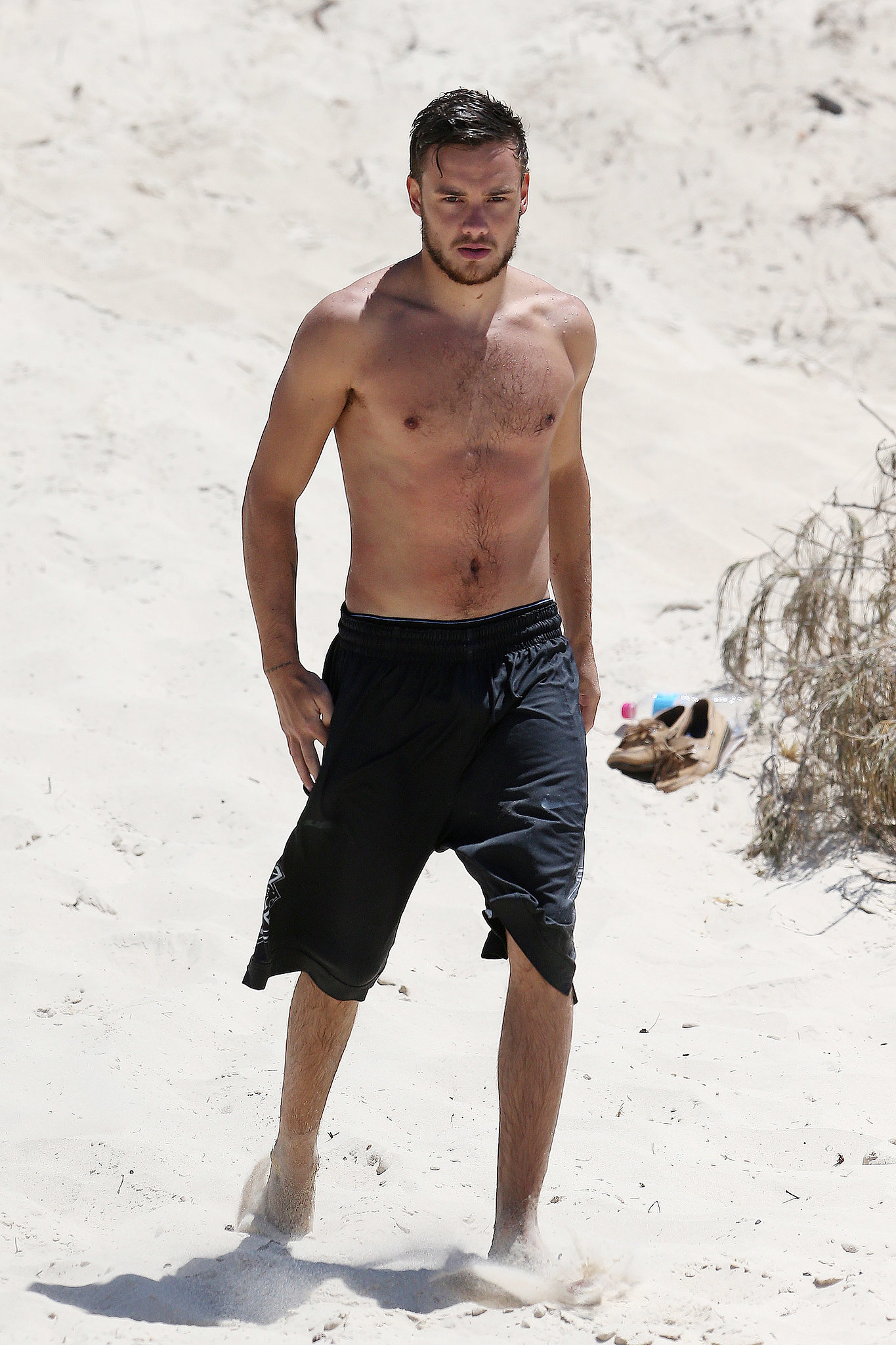 Liam Payne went shirtless on the beach in Australia. | Liam Payne Hits ...
