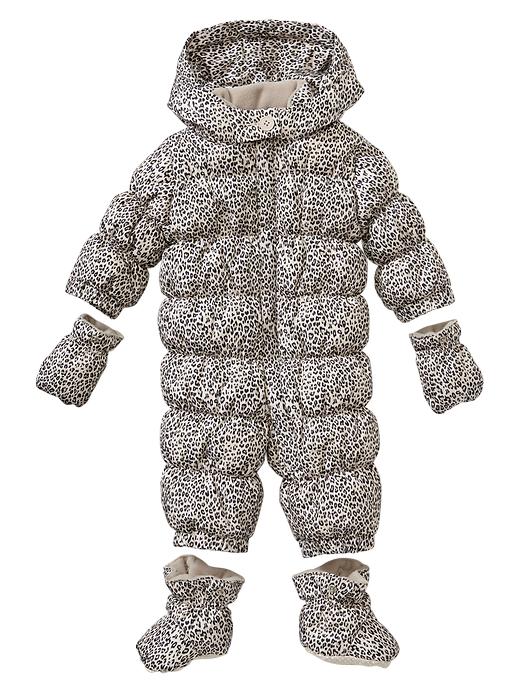 leopard print baby snowsuit